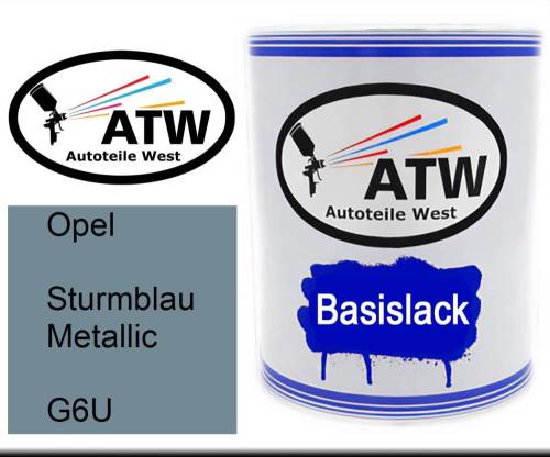 Opel, Sturmblau Metallic, G6U: 1L Lackdose, von ATW Autoteile West.